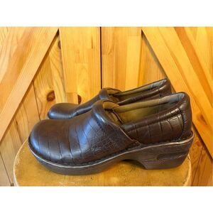 Boc Born Concept Shoes Womens 10M Slip On Clogs Mule Brown Animal Print